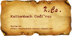 Kaltenbach Csörsz névjegykártya
